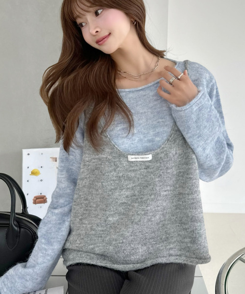 Ada.(エイダ)の「バイカラービスチェドッキング モヘア ニット トップス(ニット/セーター・レディース・グレー/ブラウン/ブルー・FREE)」の16枚目の写真