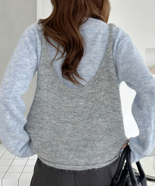 Ada.(エイダ)の「バイカラービスチェドッキング モヘア ニット トップス(ニット/セーター・レディース・グレー/ブラウン/ブルー・FREE)」の20枚目の写真