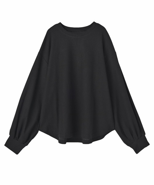 STYLE DELI（スタイルデリ）の「【DELI by】ふんわりワッフル素材のリラックスプルオーバー（スウェット・レディース・グレー/ブラック・M）」の14枚目の写真