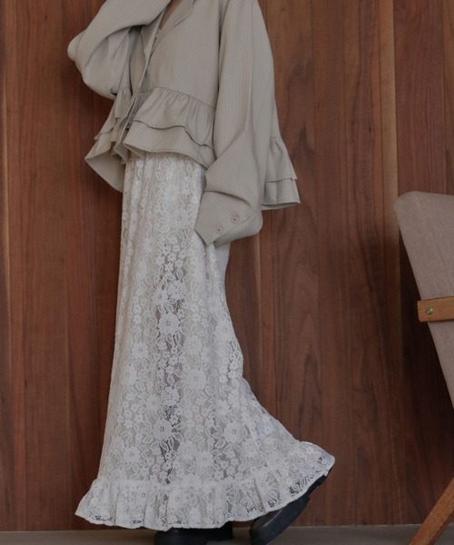 umm.clair（ウムクレール）の「Layered slit long skirt（スカート・レディース・ブラウン/グレー/アイボリー・S/M）」の12枚目の写真