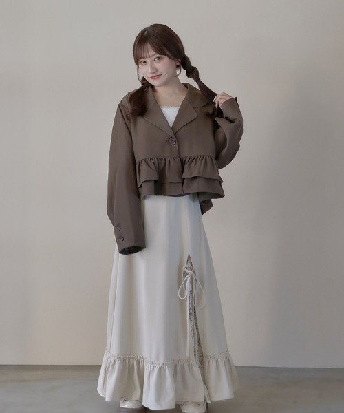 umm.clair（ウムクレール）の「Layered slit long skirt（スカート・レディース・ブラウン/グレー/アイボリー・S/M）」の8枚目の写真