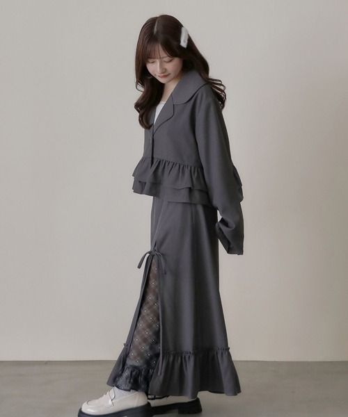 umm.clair（ウムクレール）の「Layered slit long skirt（スカート・レディース・ブラウン/グレー/アイボリー・S/M）」の18枚目の写真