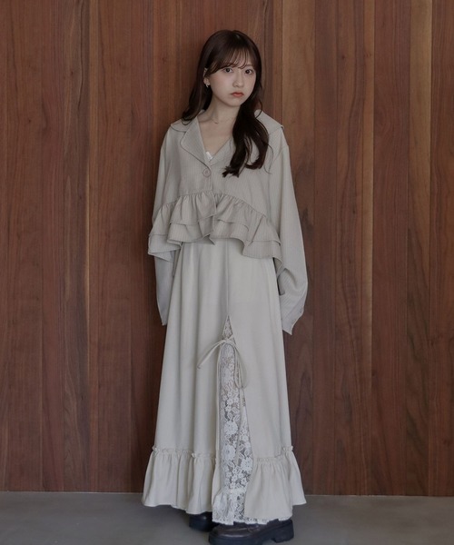 umm.clair（ウムクレール）の「Layered slit long skirt（スカート・レディース・ブラウン/グレー/アイボリー・S/M）」の10枚目の写真