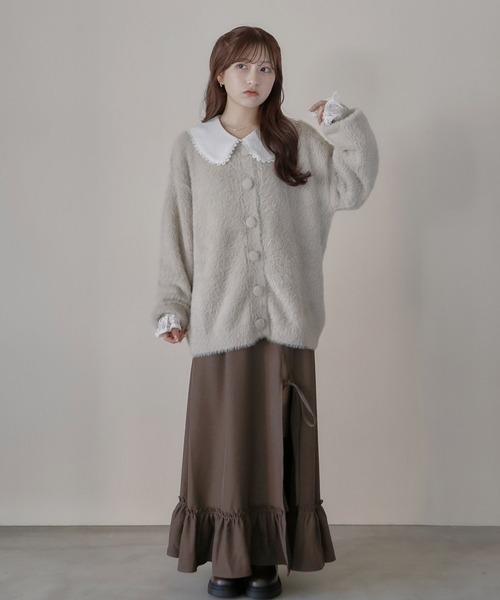 umm.clair（ウムクレール）の「Layered slit long skirt（スカート・レディース・ブラウン/グレー/アイボリー・S/M）」の15枚目の写真