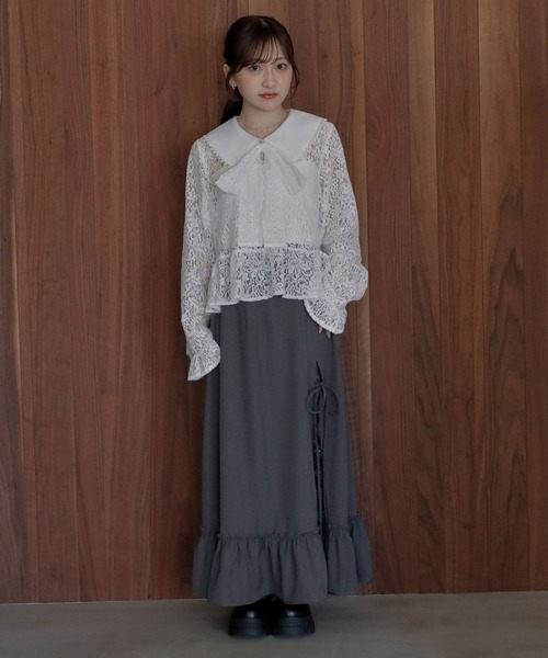 umm.clair（ウムクレール）の「Layered slit long skirt（スカート・レディース・ブラウン/グレー/アイボリー・S/M）」の20枚目の写真