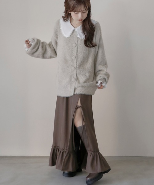 umm.clair（ウムクレール）の「Layered slit long skirt（スカート・レディース・ブラウン/グレー/アイボリー・S/M）」の16枚目の写真