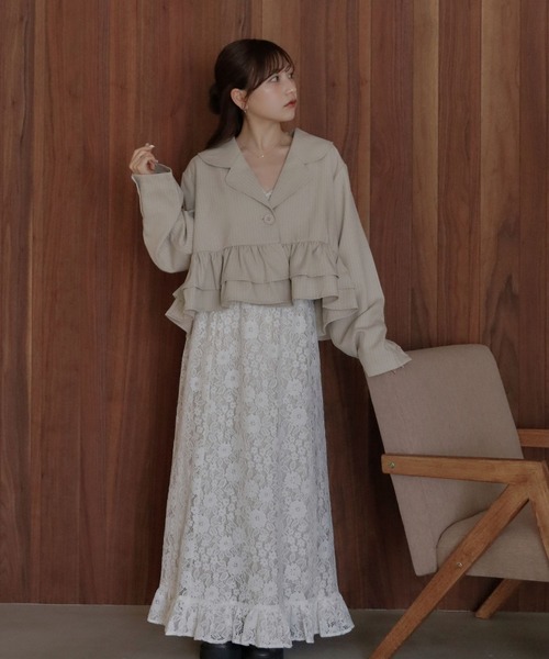 umm.clair（ウムクレール）の「Layered slit long skirt（スカート・レディース・ブラウン/グレー/アイボリー・S/M）」の11枚目の写真