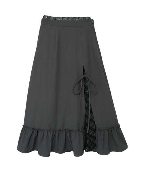 umm.clair（ウムクレール）の「Layered slit long skirt（スカート・レディース・ブラウン/グレー/アイボリー・S/M）」の7枚目の写真
