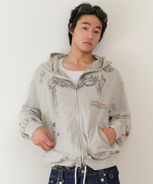RODEO WASHED HOODIE ZIP-UP BEIGE