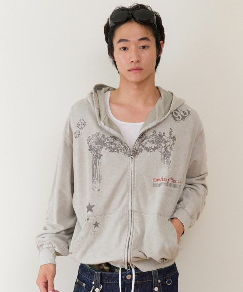 THEVINYLHOUSE（ザバイニルハウス）の「RODEO WASHED HOODIE ZIP-UP BEIGE（パーカー・メンズ・その他・SMALL/MEDIUM/LARGE）」の3枚目の写真