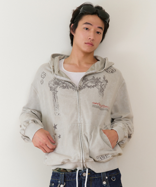 THEVINYLHOUSE（ザバイニルハウス）の「RODEO WASHED HOODIE ZIP-UP BEIGE（パーカー・メンズ・その他・SMALL/MEDIUM/LARGE）」の5枚目の写真