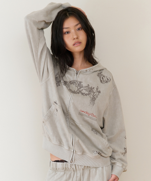 THEVINYLHOUSE（ザバイニルハウス）の「RODEO WASHED HOODIE ZIP-UP BEIGE（パーカー・メンズ・その他・SMALL/MEDIUM/LARGE）」の9枚目の写真