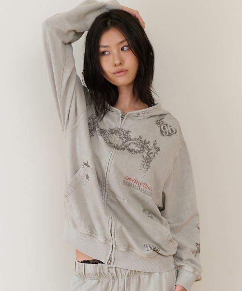 THEVINYLHOUSE（ザバイニルハウス）の「RODEO WASHED HOODIE ZIP-UP BEIGE（パーカー・メンズ・その他・SMALL/MEDIUM/LARGE）」の10枚目の写真
