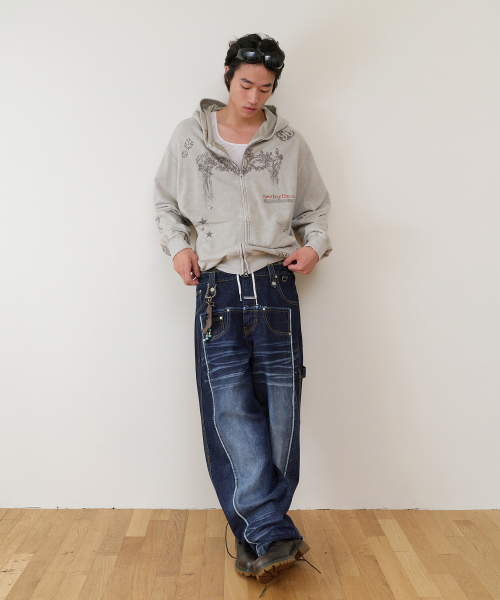 THEVINYLHOUSE（ザバイニルハウス）の「RODEO WASHED HOODIE ZIP-UP BEIGE（パーカー・メンズ・その他・SMALL/MEDIUM/LARGE）」の13枚目の写真