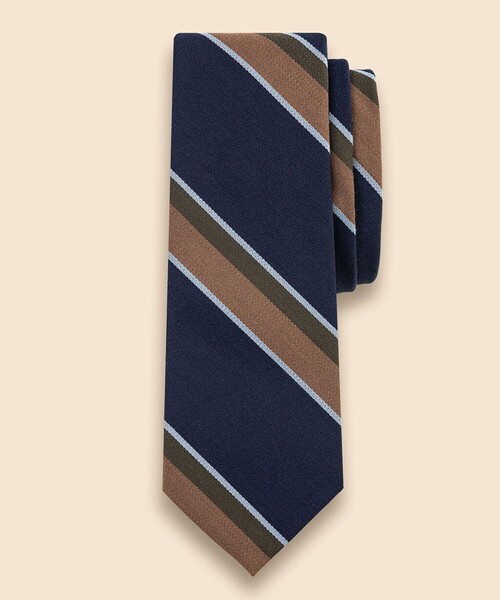 BROOKS BROTHERS(ブルックスブラザーズ)の「ウール/シルク マルチストライプタイ(ネクタイ・メンズ・バーガンディー/グリーン/ネイビー・ONE SIZE)」の1枚目の写真