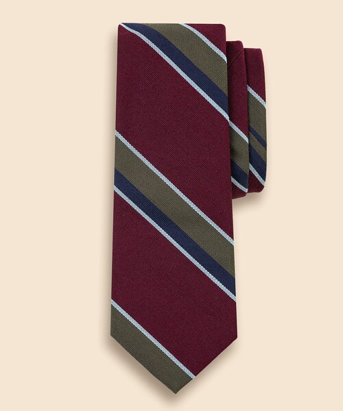 BROOKS BROTHERS(ブルックスブラザーズ)の「ウール/シルク マルチストライプタイ(ネクタイ・メンズ・バーガンディー/グリーン/ネイビー・ONE SIZE)」の3枚目の写真