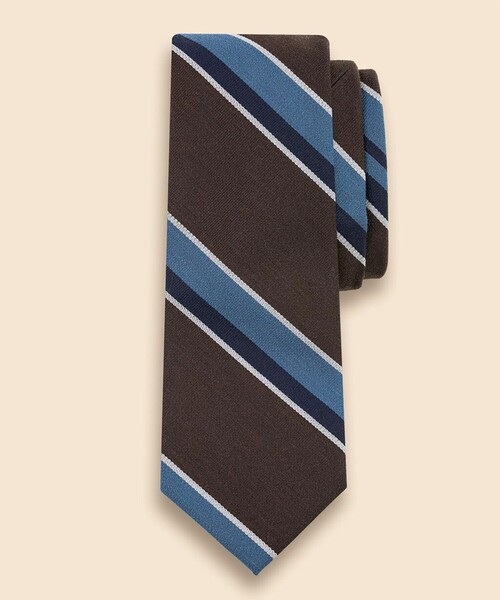 BROOKS BROTHERS(ブルックスブラザーズ)の「ウール/シルク マルチストライプタイ(ネクタイ・メンズ・バーガンディー/グリーン/ネイビー・ONE SIZE)」の2枚目の写真
