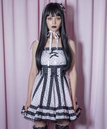 Ribbon belt lace and ribbon bad girl one piece