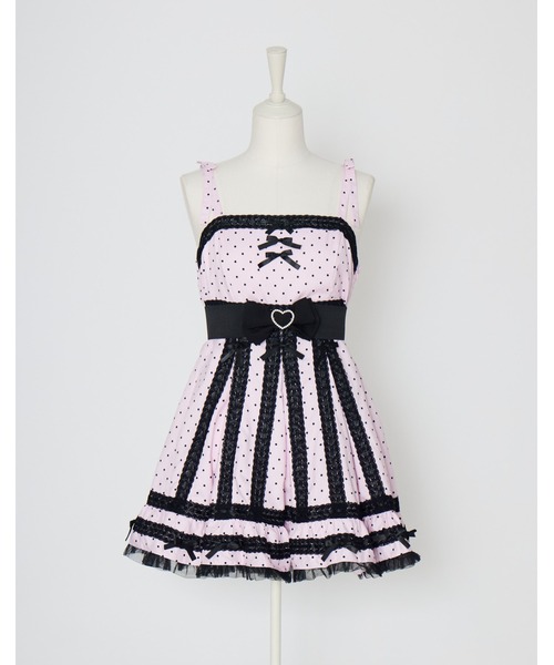 AVENCHUMU（アバンチュウム）の「Ribbon belt lace and ribbon bad girl one piece（ワンピース・レディース・ブラック/ピンク/ブラック×ピンク・FREE）」の12枚目の写真