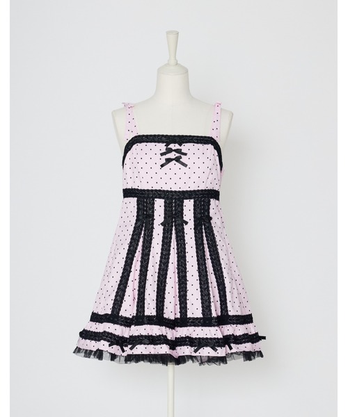AVENCHUMU（アバンチュウム）の「Ribbon belt lace and ribbon bad girl one piece（ワンピース・レディース・ブラック/ピンク/ブラック×ピンク・FREE）」の13枚目の写真