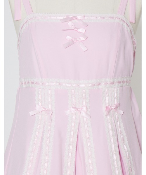 AVENCHUMU（アバンチュウム）の「Ribbon belt lace and ribbon bad girl one piece（ワンピース・レディース・ブラック/ピンク/ブラック×ピンク・FREE）」の5枚目の写真