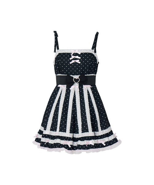 AVENCHUMU（アバンチュウム）の「Ribbon belt lace and ribbon bad girl one piece（ワンピース・レディース・ブラック/ピンク/ブラック×ピンク・FREE）」の9枚目の写真