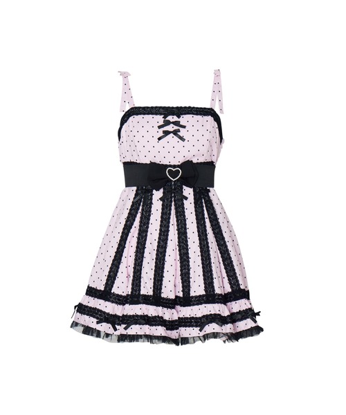 AVENCHUMU（アバンチュウム）の「Ribbon belt lace and ribbon bad girl one piece（ワンピース・レディース・ブラック/ピンク/ブラック×ピンク・FREE）」の10枚目の写真