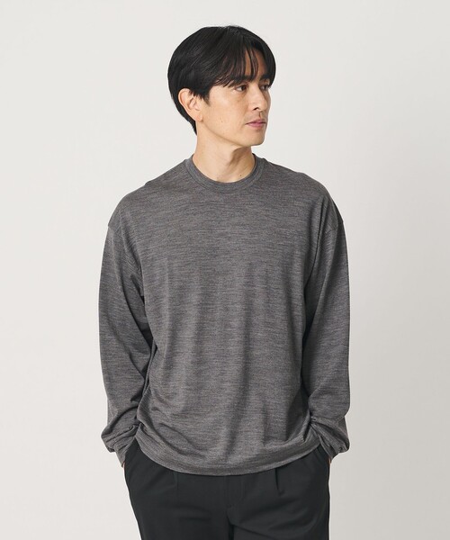 BEAUTY&YOUTH UNITED ARROWS(ビューティーアンドユースユナイテッドアローズ)の「ウォッシャブル ウール ロングスリーブ Tシャツ(Tシャツ/カットソー・メンズ・ブラック/グレー系/ネイビー・M/XL/S/L)」の1枚目の写真