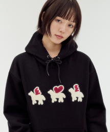 エンジェルロゴ刺繍フードTシャツ AHP1317(ブラック)
