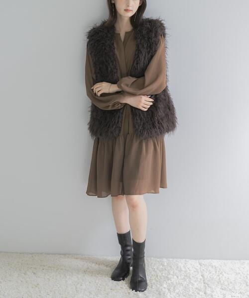 URBAN RESEARCH ROSSO WOMEN（アーバンリサーチ　ロッソ）の「ファーベスト（その他アウター・レディース・ブラウン・FREE）」の12枚目の写真