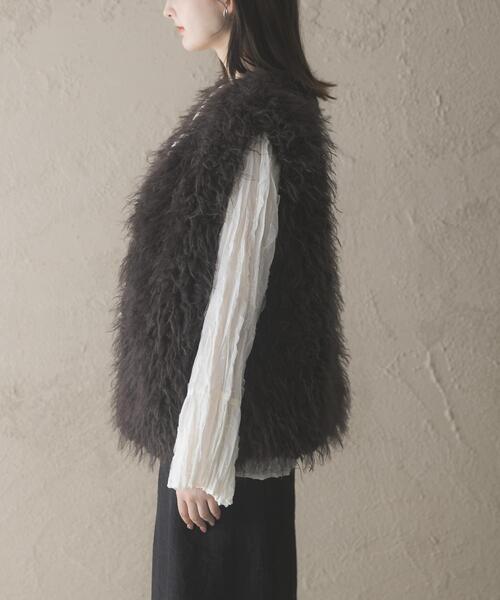 URBAN RESEARCH ROSSO WOMEN（アーバンリサーチ　ロッソ）の「ファーベスト（その他アウター・レディース・ブラウン・FREE）」の3枚目の写真