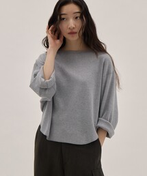 [YLEVE/イレーヴ]COTTON RIB PULLOVER/コットンリブ プルオーバー/カットソー