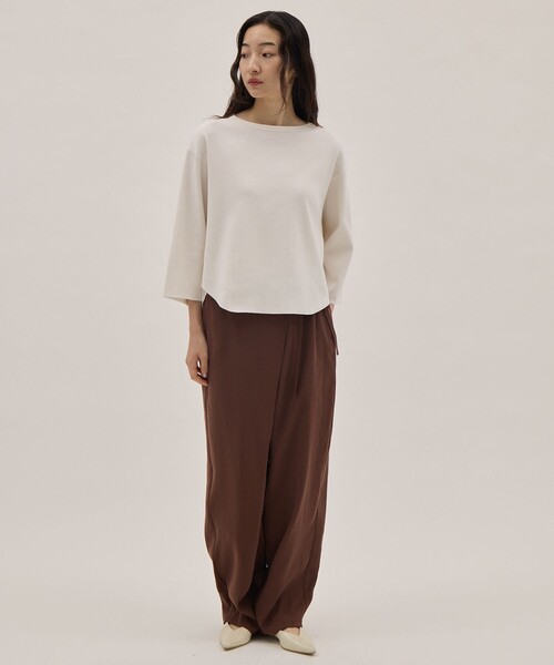 YLEVE（イレーヴ）の「[YLEVE/イレーヴ]COTTON RIB PULLOVER/コットンリブ プルオーバー/カットソー（Tシャツ/カットソー・レディース・グレー/ホワイト・1）」の14枚目の写真