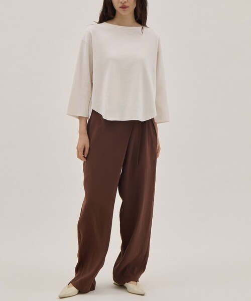 YLEVE（イレーヴ）の「[YLEVE/イレーヴ]COTTON RIB PULLOVER/コットンリブ プルオーバー/カットソー（Tシャツ/カットソー・レディース・グレー/ホワイト・1）」の13枚目の写真