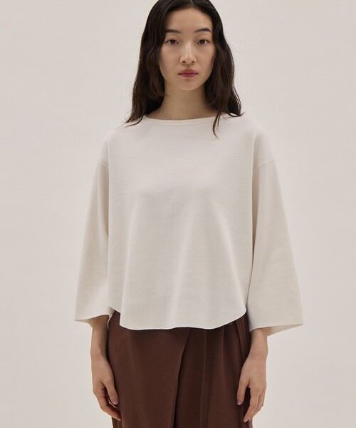 YLEVE（イレーヴ）の「[YLEVE/イレーヴ]COTTON RIB PULLOVER/コットンリブ プルオーバー/カットソー（Tシャツ/カットソー・レディース・グレー/ホワイト・1）」の12枚目の写真