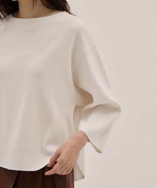 YLEVE（イレーヴ）の「[YLEVE/イレーヴ]COTTON RIB PULLOVER/コットンリブ プルオーバー/カットソー（Tシャツ/カットソー・レディース・グレー/ホワイト・1）」の10枚目の写真
