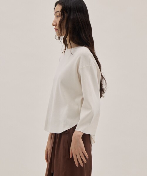 YLEVE（イレーヴ）の「[YLEVE/イレーヴ]COTTON RIB PULLOVER/コットンリブ プルオーバー/カットソー（Tシャツ/カットソー・レディース・グレー/ホワイト・1）」の9枚目の写真