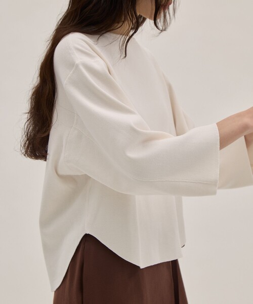 YLEVE（イレーヴ）の「[YLEVE/イレーヴ]COTTON RIB PULLOVER/コットンリブ プルオーバー/カットソー（Tシャツ/カットソー・レディース・グレー/ホワイト・1）」の8枚目の写真