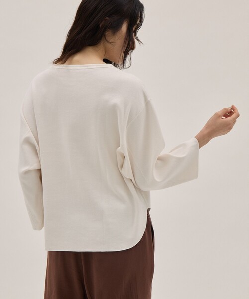 YLEVE（イレーヴ）の「[YLEVE/イレーヴ]COTTON RIB PULLOVER/コットンリブ プルオーバー/カットソー（Tシャツ/カットソー・レディース・グレー/ホワイト・1）」の7枚目の写真