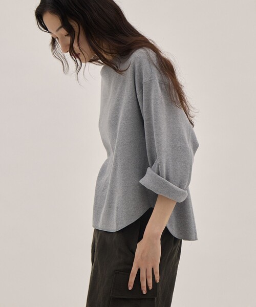 YLEVE（イレーヴ）の「[YLEVE/イレーヴ]COTTON RIB PULLOVER/コットンリブ プルオーバー/カットソー（Tシャツ/カットソー・レディース・グレー/ホワイト・1）」の17枚目の写真