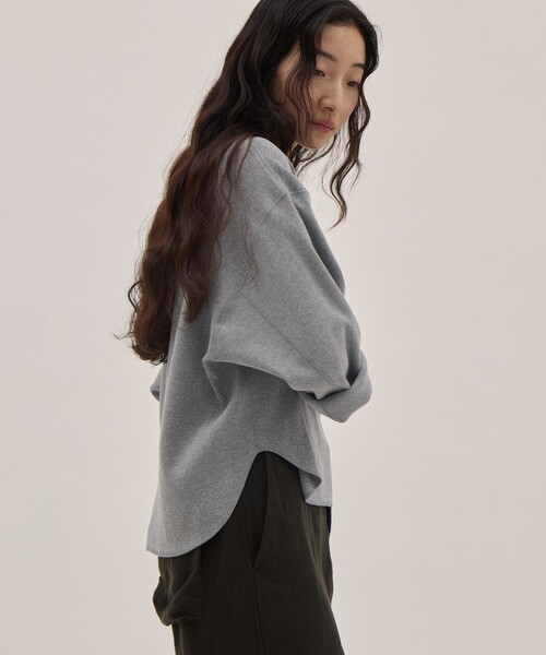 YLEVE（イレーヴ）の「[YLEVE/イレーヴ]COTTON RIB PULLOVER/コットンリブ プルオーバー/カットソー（Tシャツ/カットソー・レディース・グレー/ホワイト・1）」の16枚目の写真