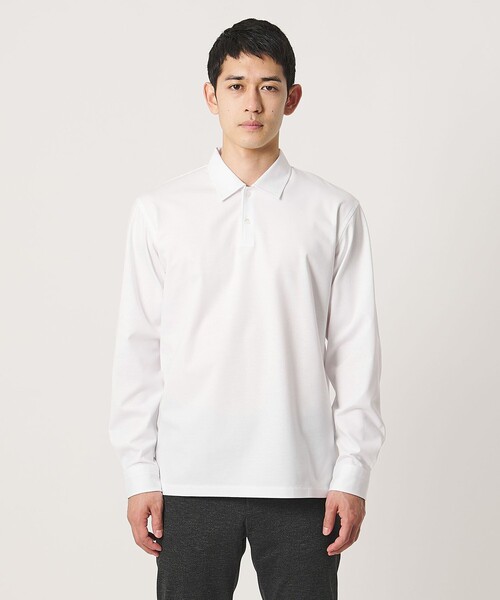 UNITED ARROWS(ユナイテッドアローズ)の「ポンチ ロングスリーブ ポロシャツ UA COZY 抗菌防臭 接触冷感(ポロシャツ・メンズ・ホワイト/オリーブ/ネイビー・XL/S/L/M)」の4枚目の写真