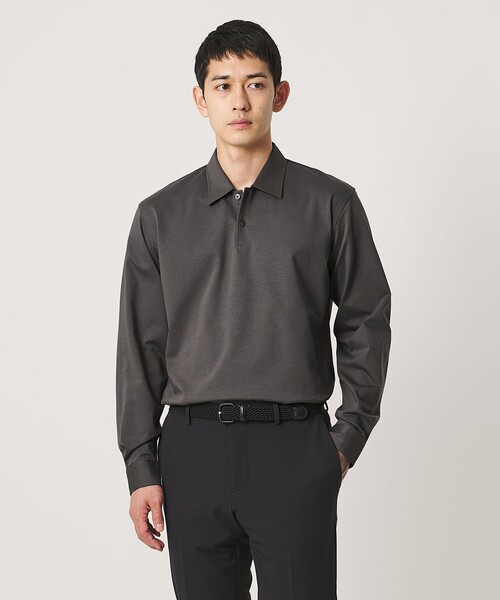 UNITED ARROWS(ユナイテッドアローズ)の「ポンチ ロングスリーブ ポロシャツ UA COZY 抗菌防臭 接触冷感(ポロシャツ・メンズ・ホワイト/オリーブ/ネイビー・XL/S/L/M)」の9枚目の写真