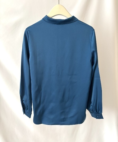 Forcement(フォースメント)の「大きめボウタイが華やかな、上品 ビッグリボン サテンブラウス 秋服(シャツ/ブラウス・レディース・ブラック/ホワイト/ブルー・FREE)」の16枚目の写真