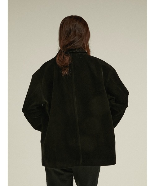 LA PEAU DE GEM(ラポドゥジェム)の「エコスエードステッチカバーオール スエードジャケット / 【 LA PEAU DE GEM 】 eco suede stitch cover all(ブルゾン・レディース・ブラック/ブラウン・FREE)」の11枚目の写真