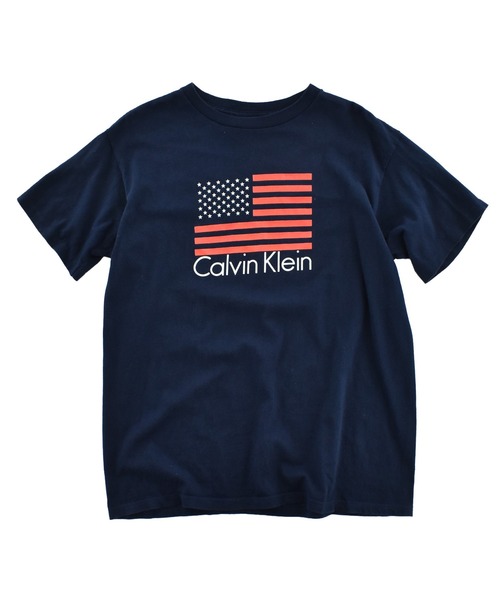 セール】【USED】90's Calvin Klein 星条旗 ロゴTシャツ USA製（T