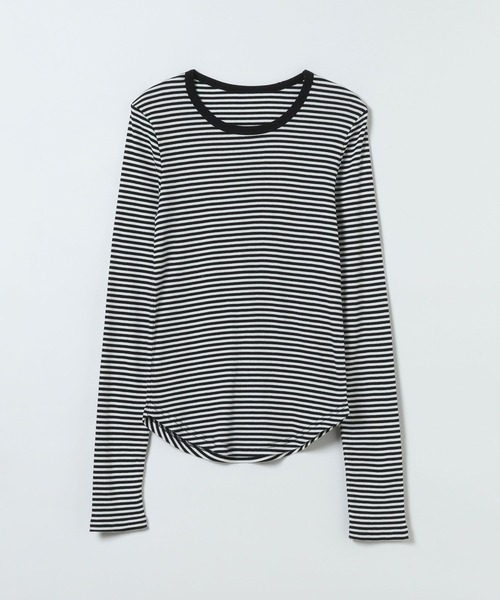 JEANASIS（ジーナシス）の「ソフトリブLS TEE/1098212（Tシャツ/カットソー・レディース・ブラック系その他/ブラウン系その他/ブルー系その他/ホワイト/ブラック・FREE）」の4枚目の写真