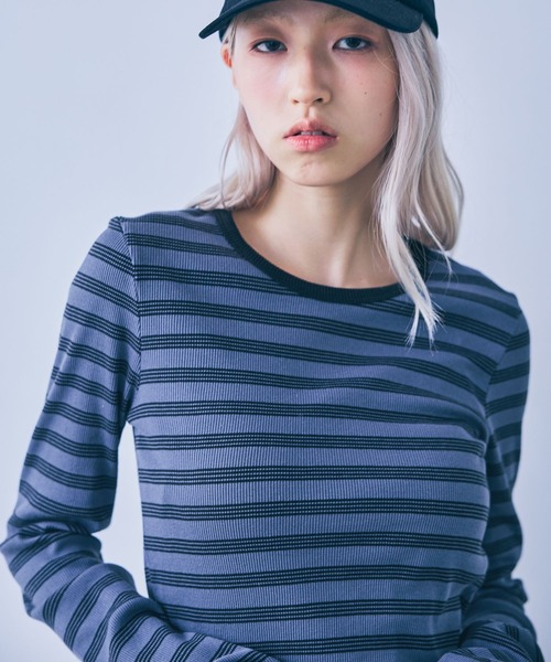 JEANASIS（ジーナシス）の「ソフトリブLS TEE/1098212（Tシャツ/カットソー・レディース・ブラック系その他/ブラウン系その他/ブルー系その他/ホワイト/ブラック・FREE）」の15枚目の写真