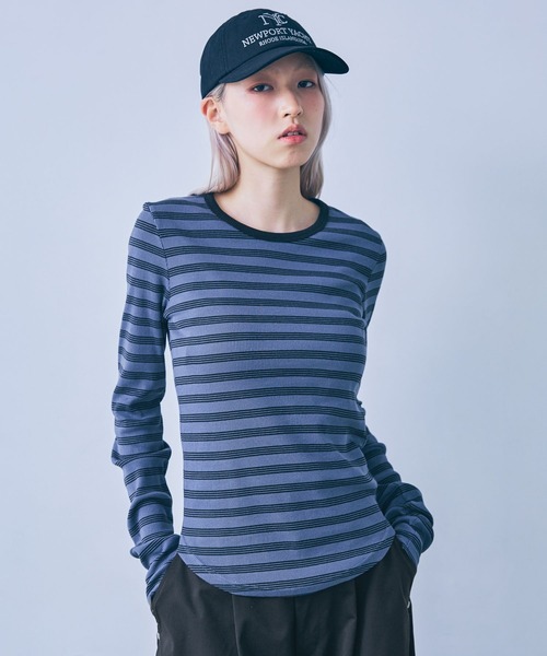 JEANASIS（ジーナシス）の「ソフトリブLS TEE/1098212（Tシャツ/カットソー・レディース・ブラック系その他/ブラウン系その他/ブルー系その他/ホワイト/ブラック・FREE）」の16枚目の写真
