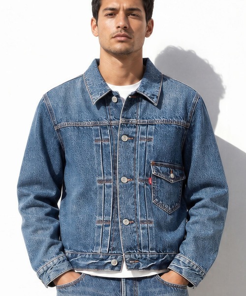 TMT（ティーエムティー）の「SELVEDGE DENIM TRUCKER JACKET（デニムジャケット・メンズ・インディゴブルー/ライトインディゴブルー・MEDIUM/LARGE/X-LARGE/SMALL）」の3枚目の写真